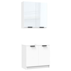 vidaXL Juego de muebles de baño 2 piezas madera contrachapada blanco