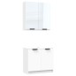vidaXL Juego de muebles de baño 2 piezas madera contrachapada blanco vidaXL Juego de muebles de baño 2 piezas madera contrachapada blanco