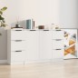 vidaXL Aparadores 3 piezas madera contrachapada blanco vidaXL Aparadores 3 piezas madera contrachapada blanco