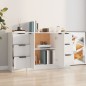 vidaXL Aparadores 3 piezas madera contrachapada blanco vidaXL Aparadores 3 piezas madera contrachapada blanco