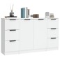 vidaXL Aparadores 3 piezas madera contrachapada blanco vidaXL Aparadores 3 piezas madera contrachapada blanco