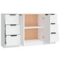vidaXL Aparadores 3 piezas madera contrachapada blanco vidaXL Aparadores 3 piezas madera contrachapada blanco