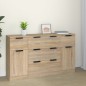 vidaXL Set de aparador 3 pzas madera contrachapada color roble Sonoma vidaXL Set de aparador 3 pzas madera contrachapada color roble Sonoma