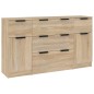 vidaXL Set de aparador 3 pzas madera contrachapada color roble Sonoma vidaXL Set de aparador 3 pzas madera contrachapada color roble Sonoma