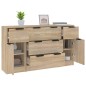 vidaXL Set de aparador 3 pzas madera contrachapada color roble Sonoma vidaXL Set de aparador 3 pzas madera contrachapada color roble Sonoma