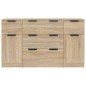 vidaXL Set de aparador 3 pzas madera contrachapada color roble Sonoma vidaXL Set de aparador 3 pzas madera contrachapada color roble Sonoma