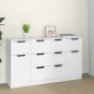 vidaXL Set de aparador de 3 piezas de madera contrachapada blanco vidaXL Set de aparador de 3 piezas de madera contrachapada blanco