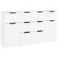 vidaXL Set de aparador de 3 piezas de madera contrachapada blanco vidaXL Set de aparador de 3 piezas de madera contrachapada blanco