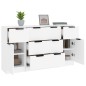 vidaXL Set de aparador de 3 piezas de madera contrachapada blanco vidaXL Set de aparador de 3 piezas de madera contrachapada blanco