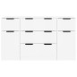 vidaXL Set de aparador de 3 piezas de madera contrachapada blanco vidaXL Set de aparador de 3 piezas de madera contrachapada blanco
