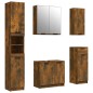 vidaXL Set muebles de baño 5 piezas madera contrachapada roble ahumado vidaXL Set muebles de baño 5 piezas madera contrachapada roble ahumado