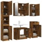 vidaXL Set muebles de baño 5 piezas madera contrachapada roble ahumado vidaXL Set muebles de baño 5 piezas madera contrachapada roble ahumado