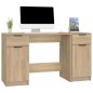 vidaXL Escritorio y armario auxiliar madera contrachapada roble Sonoma vidaXL Escritorio y armario auxiliar madera contrachapada roble Sonoma