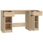 vidaXL Escritorio y armario auxiliar madera contrachapada roble Sonoma vidaXL Escritorio y armario auxiliar madera contrachapada roble Sonoma
