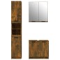 vidaXL Set de muebles baño 3 pzas madera contrachapada roble ahumado vidaXL Set de muebles baño 3 pzas madera contrachapada roble ahumado
