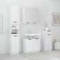 vidaXL Set muebles de baño 4 piezas madera contrachapada blanco brillo