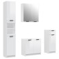 vidaXL Set muebles de baño 4 piezas madera contrachapada blanco brillo