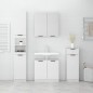 vidaXL Set muebles de baño 4 piezas madera contrachapada blanco brillo
