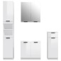 vidaXL Set muebles de baño 4 piezas madera contrachapada blanco brillo