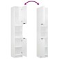 vidaXL Set muebles de baño 4 piezas madera contrachapada blanco brillo