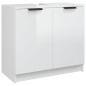 vidaXL Set muebles de baño 4 piezas madera contrachapada blanco brillo