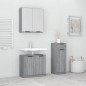 vidaXL Set de muebles de baño 3 pzas madera contrachapada gris sonoma