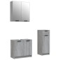 vidaXL Set de muebles de baño 3 pzas madera contrachapada gris sonoma
