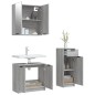 vidaXL Set de muebles de baño 3 pzas madera contrachapada gris sonoma