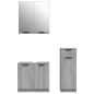 vidaXL Set de muebles de baño 3 pzas madera contrachapada gris sonoma