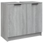 vidaXL Set de muebles de baño 3 pzas madera contrachapada gris sonoma
