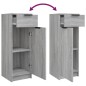 vidaXL Set de muebles de baño 3 pzas madera contrachapada gris sonoma