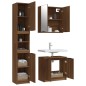 vidaXL Set de muebles de baño 3 pzas madera contrachapada roble marrón vidaXL Set de muebles de baño 3 pzas madera contrachapada roble marrón