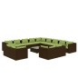 vidaXL Set muebles de jardín 14 piezas cojines ratán sintético marrón vidaXL Set muebles de jardín 14 piezas cojines ratán sintético marrón