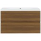 vidaXL Mueble de baño con lavabo madera contrachapada marrón roble vidaXL Mueble de baño con lavabo madera contrachapada marrón roble