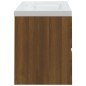 vidaXL Mueble de baño con lavabo madera contrachapada marrón roble vidaXL Mueble de baño con lavabo madera contrachapada marrón roble