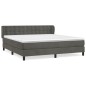 vidaXL Cama box spring con colchón terciopelo gris oscuro 160x200 cm vidaXL Cama box spring con colchón terciopelo gris oscuro 160x200 cm