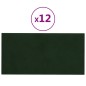 vidaXL Paneles de pared 12 uds terciopelo verde oscuro 30x15cm 0,54 m² vidaXL Paneles de pared 12 uds terciopelo verde oscuro 30x15cm 0,54 m²