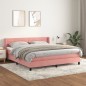 vidaXL Cama box spring con colchón terciopelo rosa 180x200 cm vidaXL Cama box spring con colchón terciopelo rosa 180x200 cm