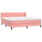 vidaXL Cama box spring con colchón terciopelo rosa 180x200 cm vidaXL Cama box spring con colchón terciopelo rosa 180x200 cm