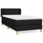 vidaXL Cama box spring con colchón tela negro 90x200 cm vidaXL Cama box spring con colchón tela negro 90x200 cm