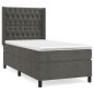 vidaXL Cama box spring con colchón terciopelo gris oscuro 90x190 cm vidaXL Cama box spring con colchón terciopelo gris oscuro 90x190 cm