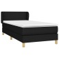 vidaXL Cama box spring con colchón tela negro 90x200 cm vidaXL Cama box spring con colchón tela negro 90x200 cm
