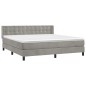 vidaXL Cama box spring con colchón terciopelo gris claro 160x200 cm vidaXL Cama box spring con colchón terciopelo gris claro 160x200 cm