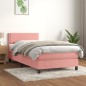vidaXL Cama box spring con colchón terciopelo rosa 100x200 cm vidaXL Cama box spring con colchón terciopelo rosa 100x200 cm