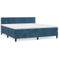 vidaXL Cama box spring con colchón terciopelo azul oscuro 160x200 cm vidaXL Cama box spring con colchón terciopelo azul oscuro 160x200 cm