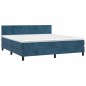 vidaXL Cama box spring con colchón terciopelo azul oscuro 160x200 cm vidaXL Cama box spring con colchón terciopelo azul oscuro 160x200 cm
