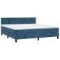 vidaXL Cama box spring con colchón terciopelo azul oscuro 160x200 cm vidaXL Cama box spring con colchón terciopelo azul oscuro 160x200 cm