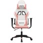 vidaXL Silla gaming cuero sintético blanco y rosa vidaXL Silla gaming cuero sintético blanco y rosa