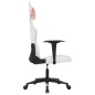vidaXL Silla gaming cuero sintético blanco y rosa vidaXL Silla gaming cuero sintético blanco y rosa