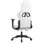 vidaXL Silla gaming cuero sintético blanco y rosa vidaXL Silla gaming cuero sintético blanco y rosa